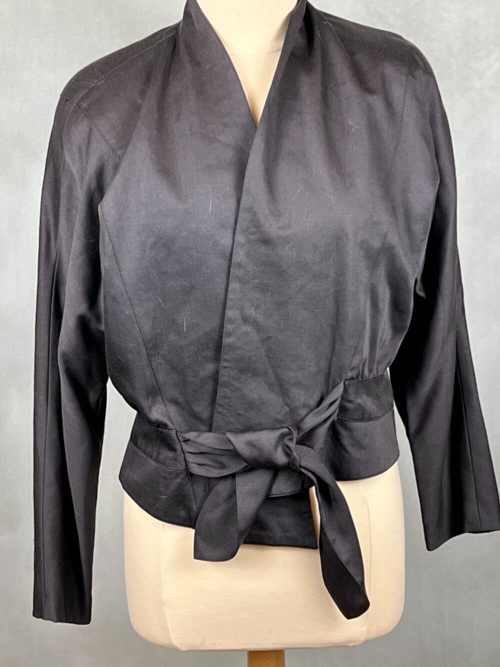 Vintage Balla Valentina for Vica Moda Black Wool Evening Jacket Size Medium